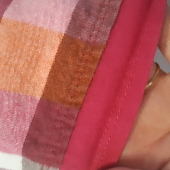 Girls size 6x plaid skirt lightweight pink, white, red orange George brand - Picture 5 of 6